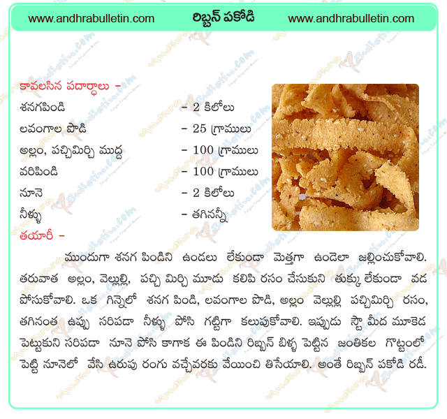 ribbon pakoda recipe, ribbon pakoda recipe in telugu, ribbon pakoda recipe videos, ribbon pakoda recipe in Andhra style, ribbon pakoda 